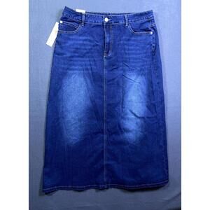 NEW Potili Skirt Womens XLarge 20 Blue Denim High Waist Long Modest A Line NWT